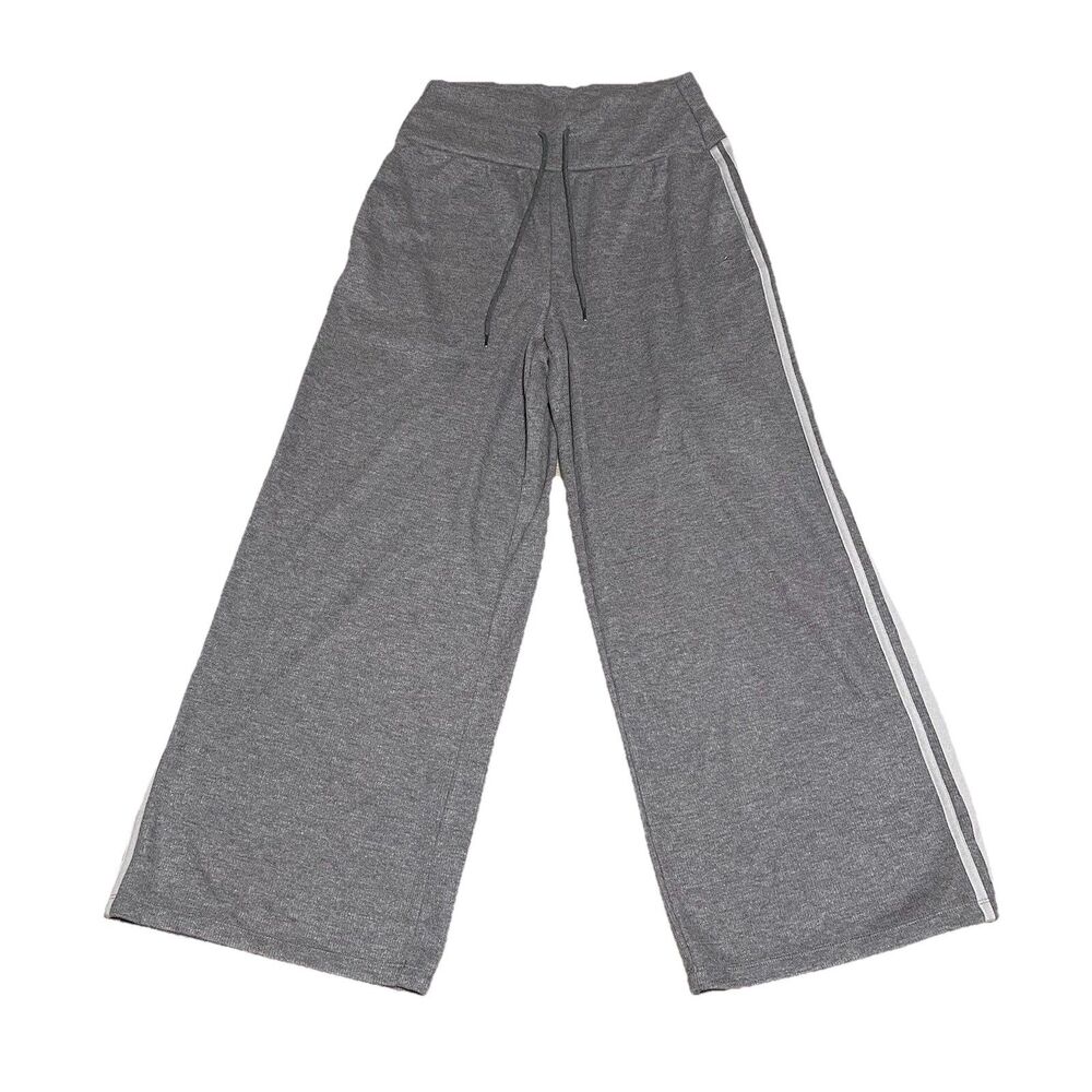 Halara Wide Leg Lounge Pants Womens 29x29 Gray Ribbed Drawstring Athleisure
